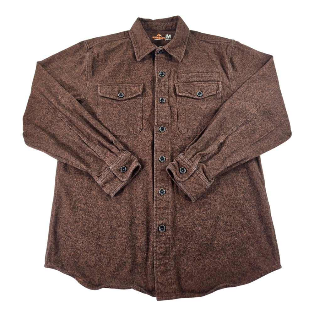 Ridgecut Mens Medium Flannel Shirt Thick Brown Toughwear